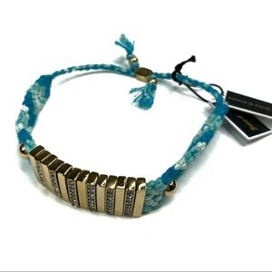 Juicy Couture | Blue Braided Bracelet Gold Bar